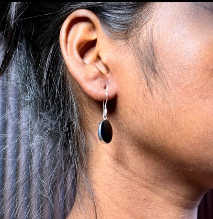 Midnight Oval Earrings