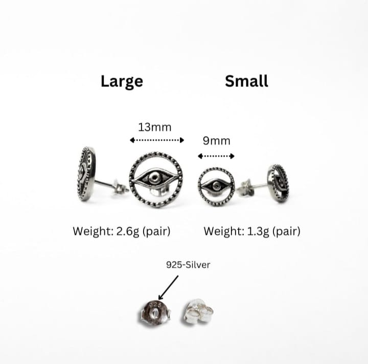 Circle Evil Eye Stud Earring