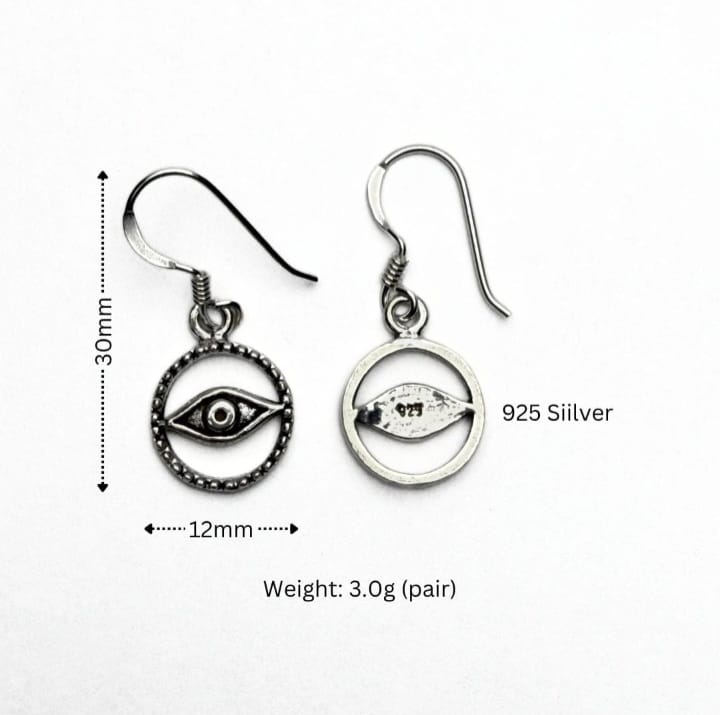 Circle Evil Eye Dangling Earring