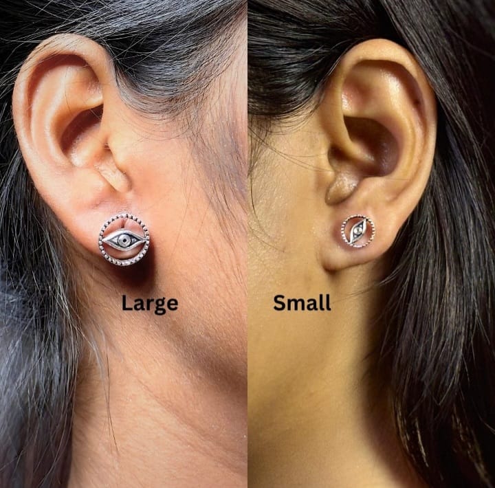 Circle Evil Eye Stud Earring