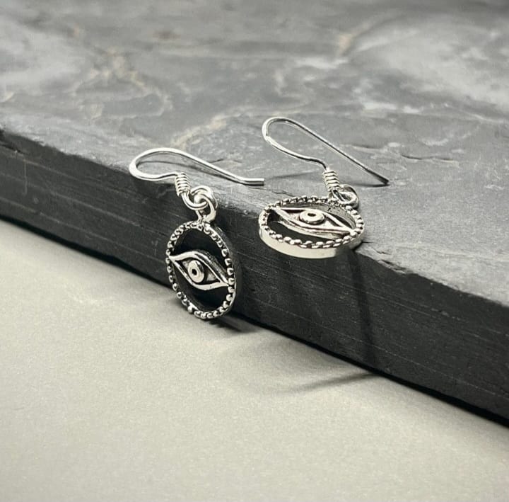 Circle Evil Eye Dangling Earring