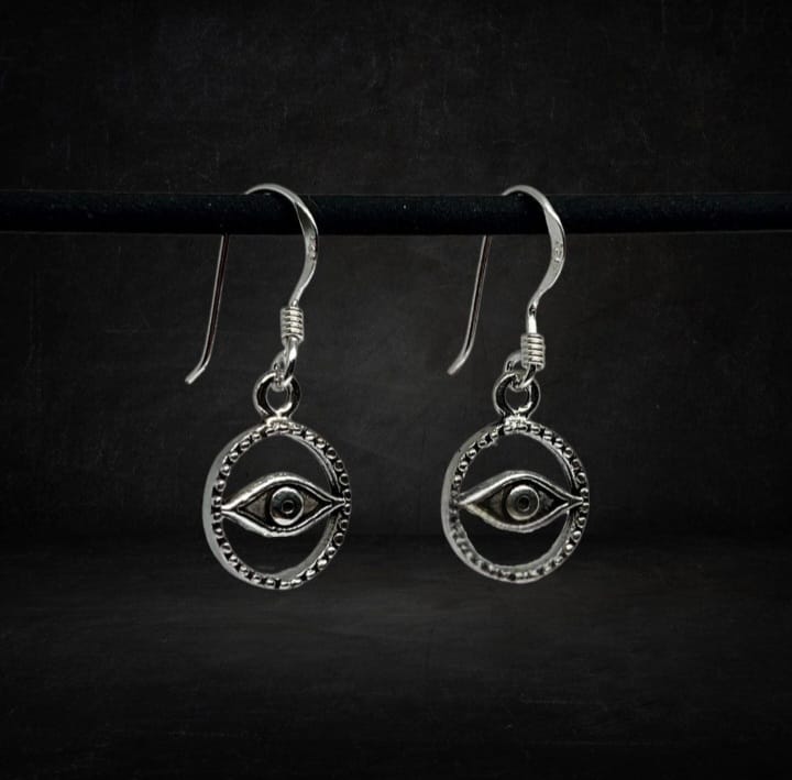 Circle Evil Eye Dangling Earring