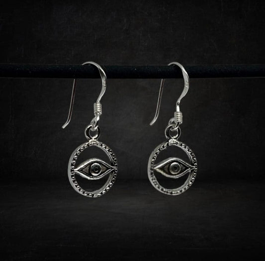 Circle Evil Eye Dangling Earring