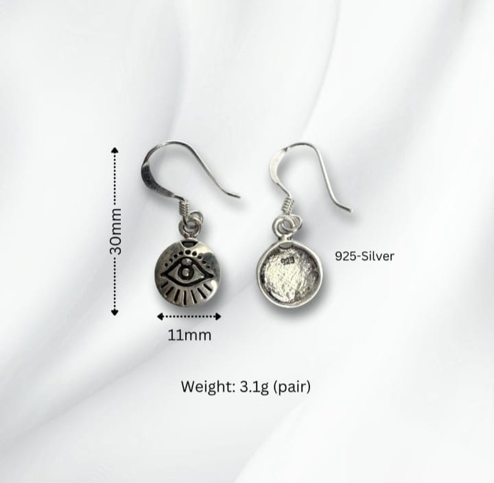 Evil Eye Coin Dangling Earring