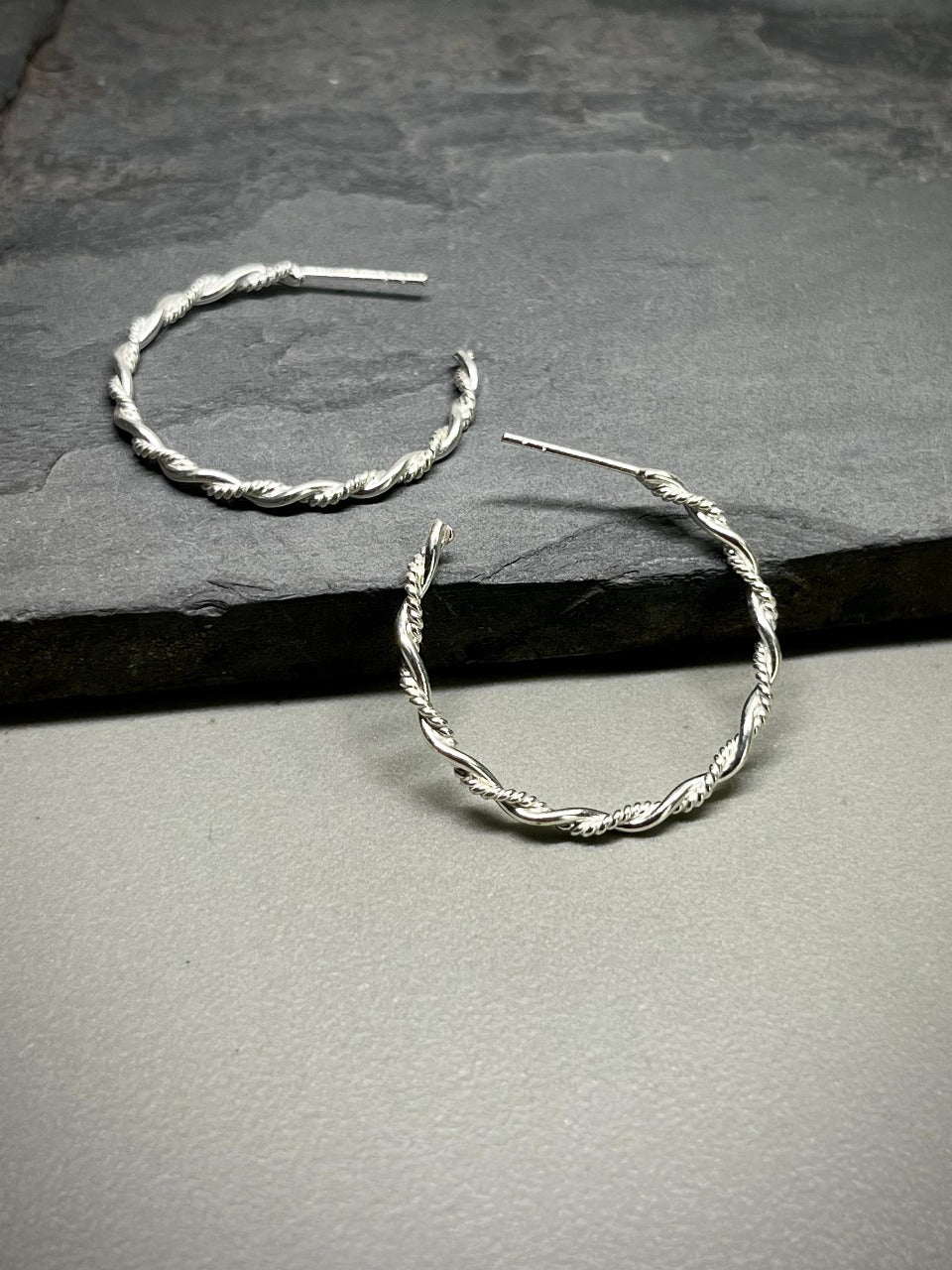 Silver Braided Aura Earring
