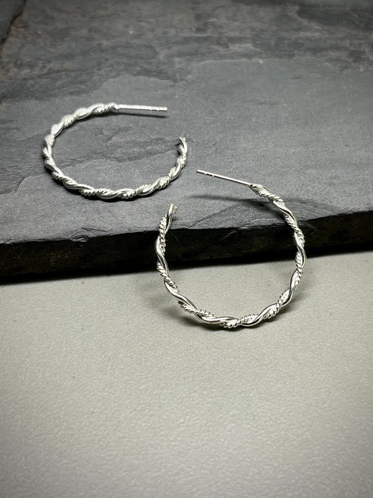 Silver Braided Aura Earring