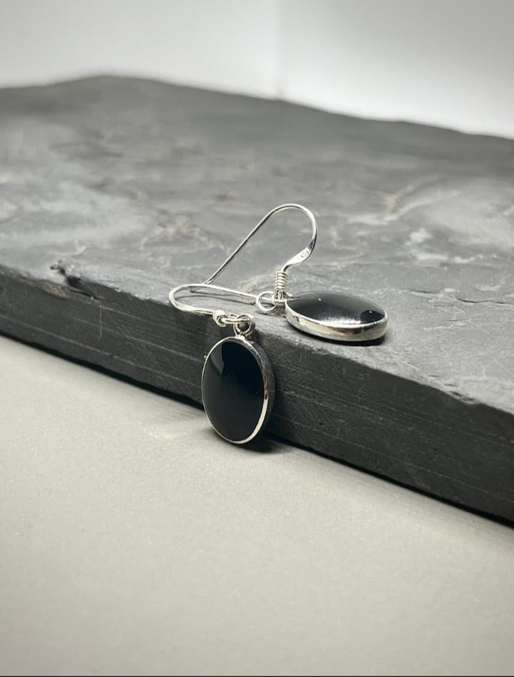 Midnight Oval Earrings