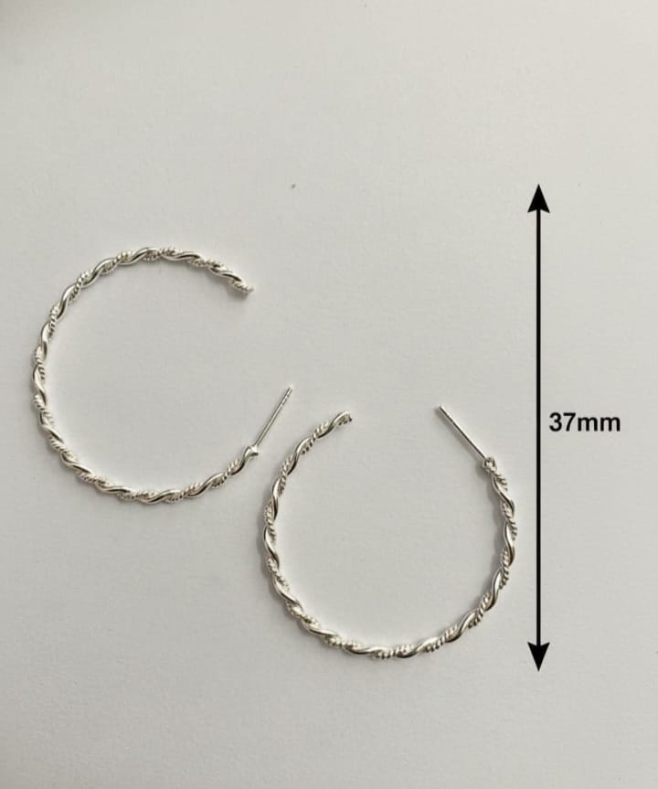 Silver Braided Aura Earring